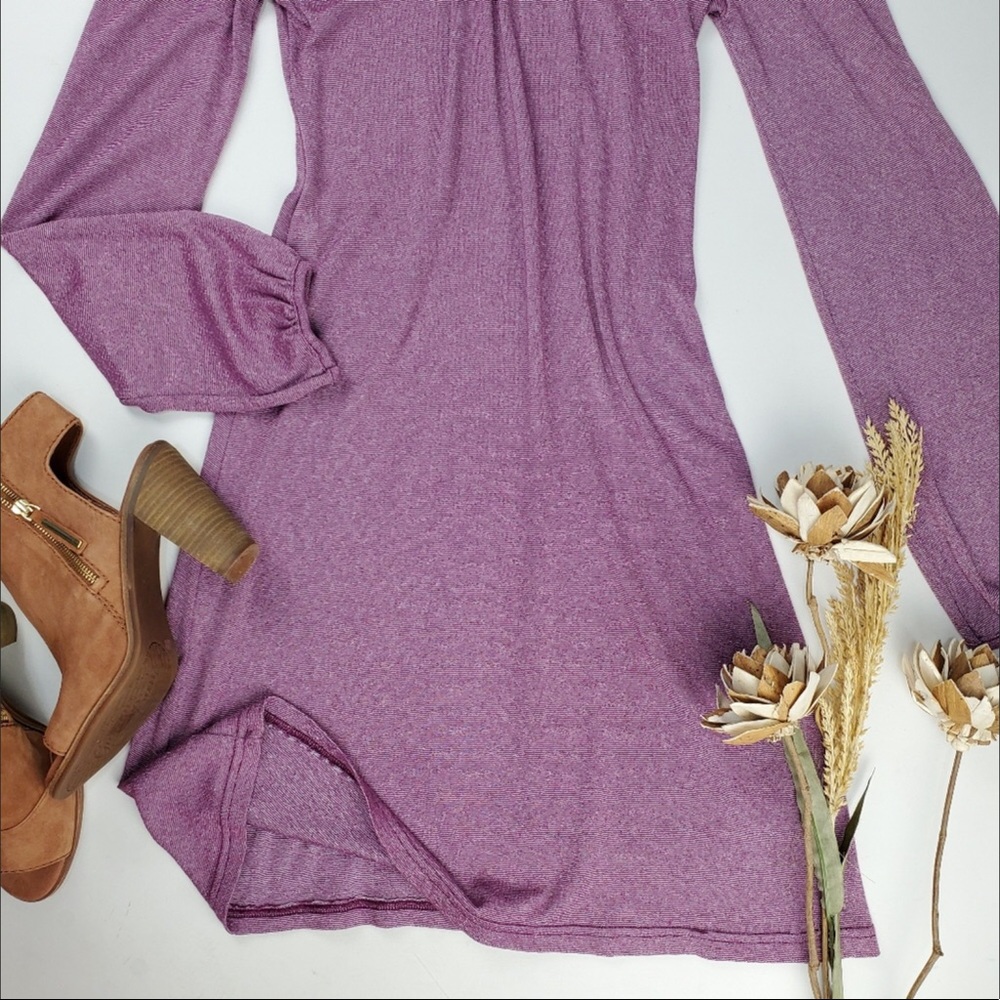 NEW Michael Stars Lavender Sparkly Tunic Dress 0S - Picture 4 of 8